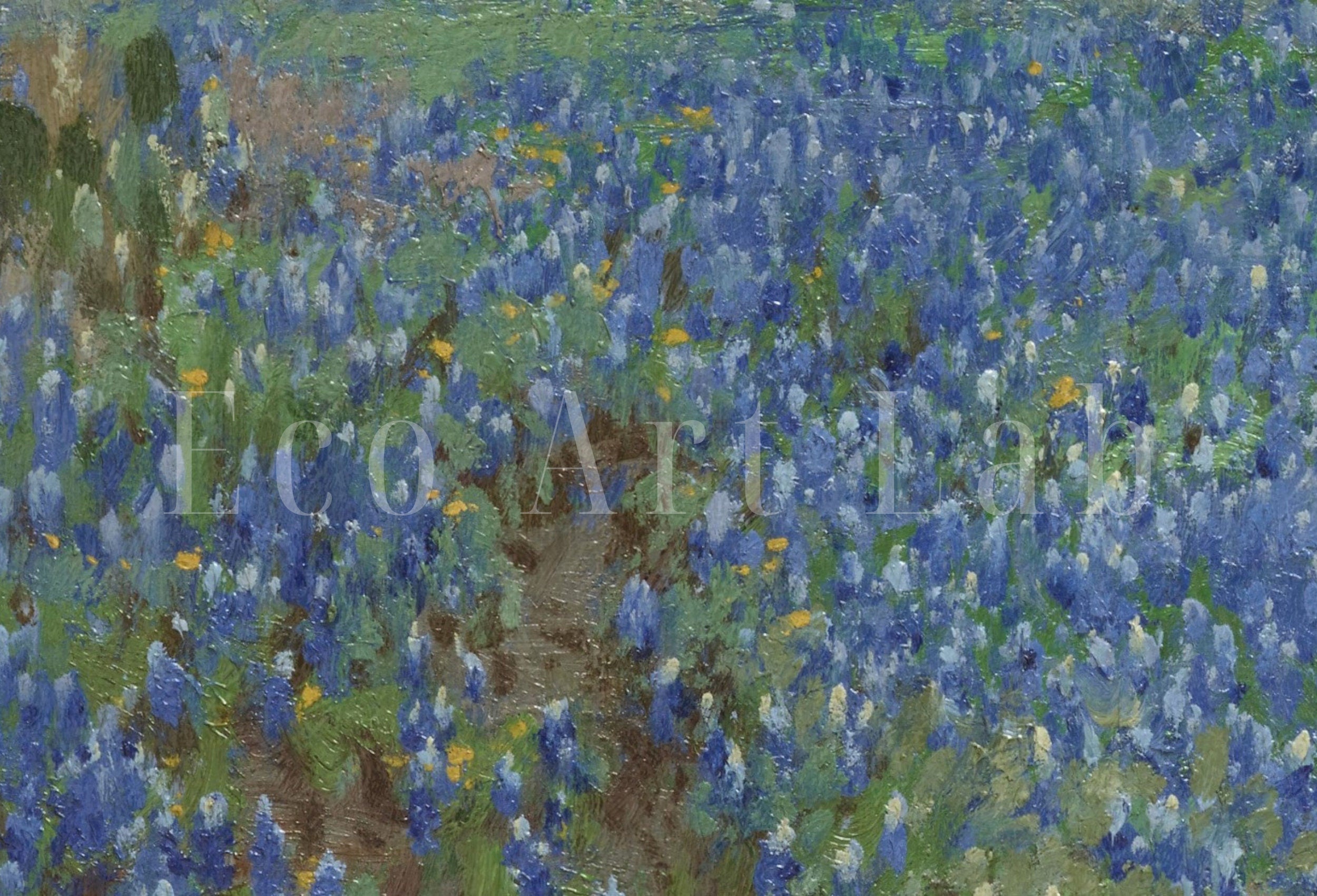Samsung Frame TV Art 4K Field of Bluebonnets. Vintage Spring Landscape Painting. Instant Download Landscape Wall Art for Frame TV