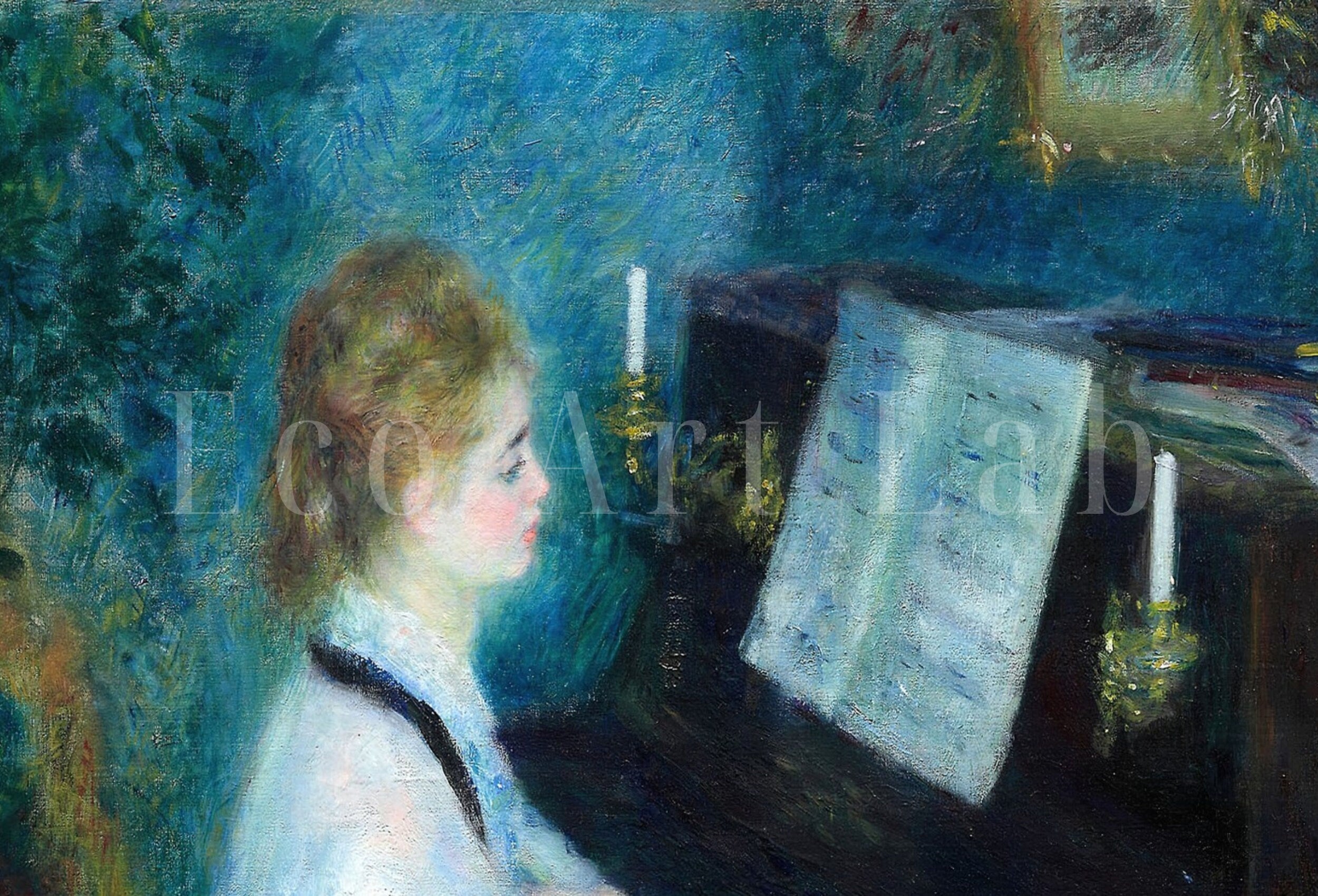 Woman Pianist | Vintage Auguste Renoir Painting | Printable | Antique Print | Musician Portrait Downloadable | Vintage Woman Playing Piano