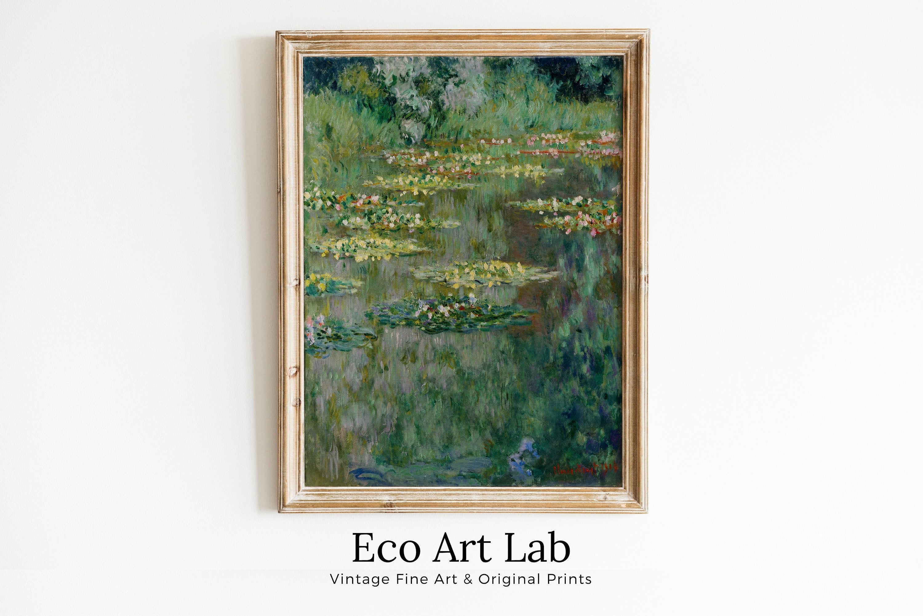 Water Lilies Pond Famous Painting by Claude Monet. Printable Wall Art. Instant Download Vintage Decor. Botanical Print. Vintage Decor