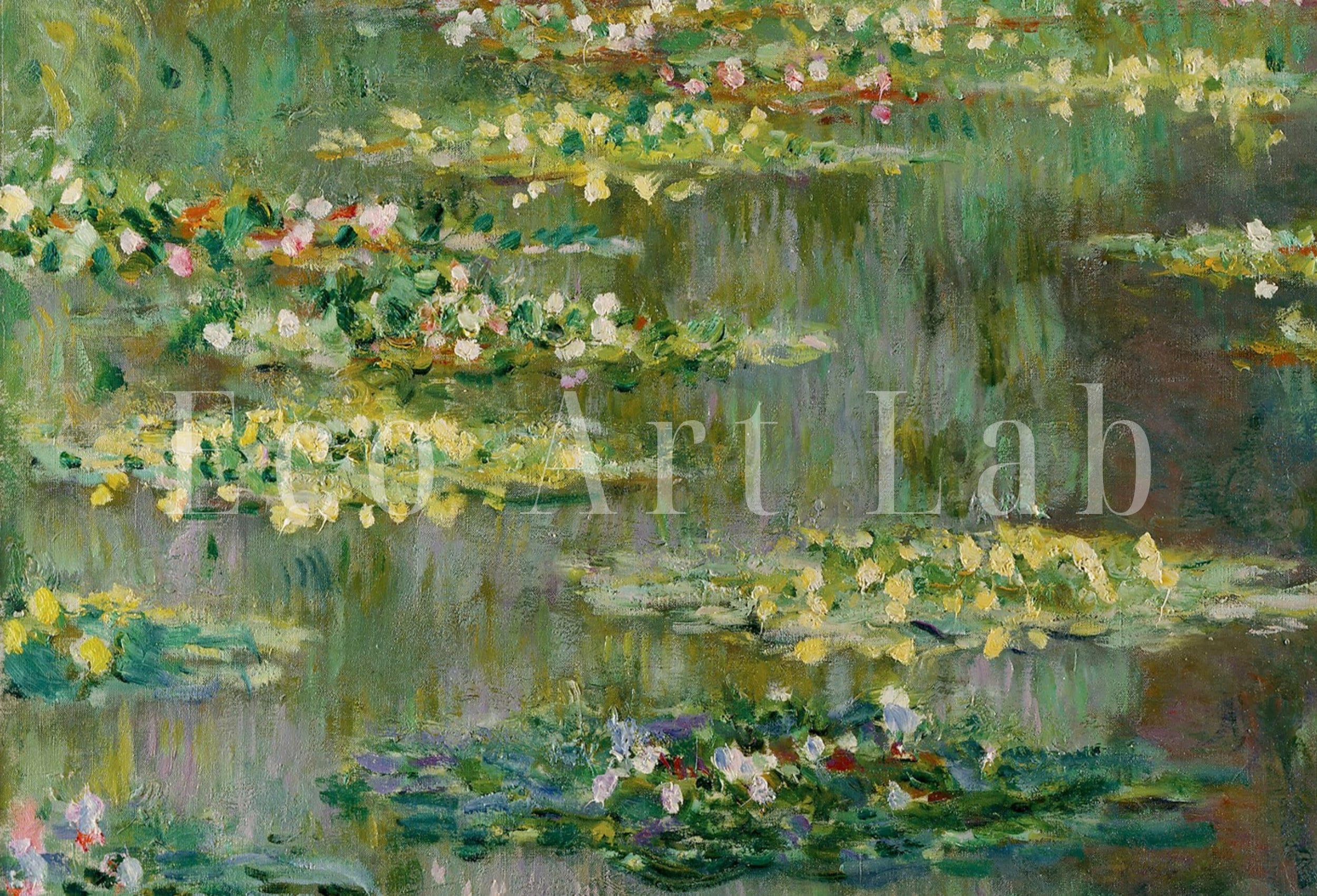 Water Lilies Pond Famous Painting by Claude Monet. Printable Wall Art. Instant Download Vintage Decor. Botanical Print. Vintage Decor