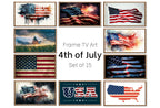 Set of 15 Samsung Frame TV 4K Art. Independence Day 4th of July Decor. Patriotic USA American Flags Art Set. Instant Download Frame TV Art