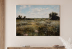 Wildflower Field Printable Art | Landscape Oil Painting | Country Field Wall Art | Vintage Landscape Art Print | Digital Download