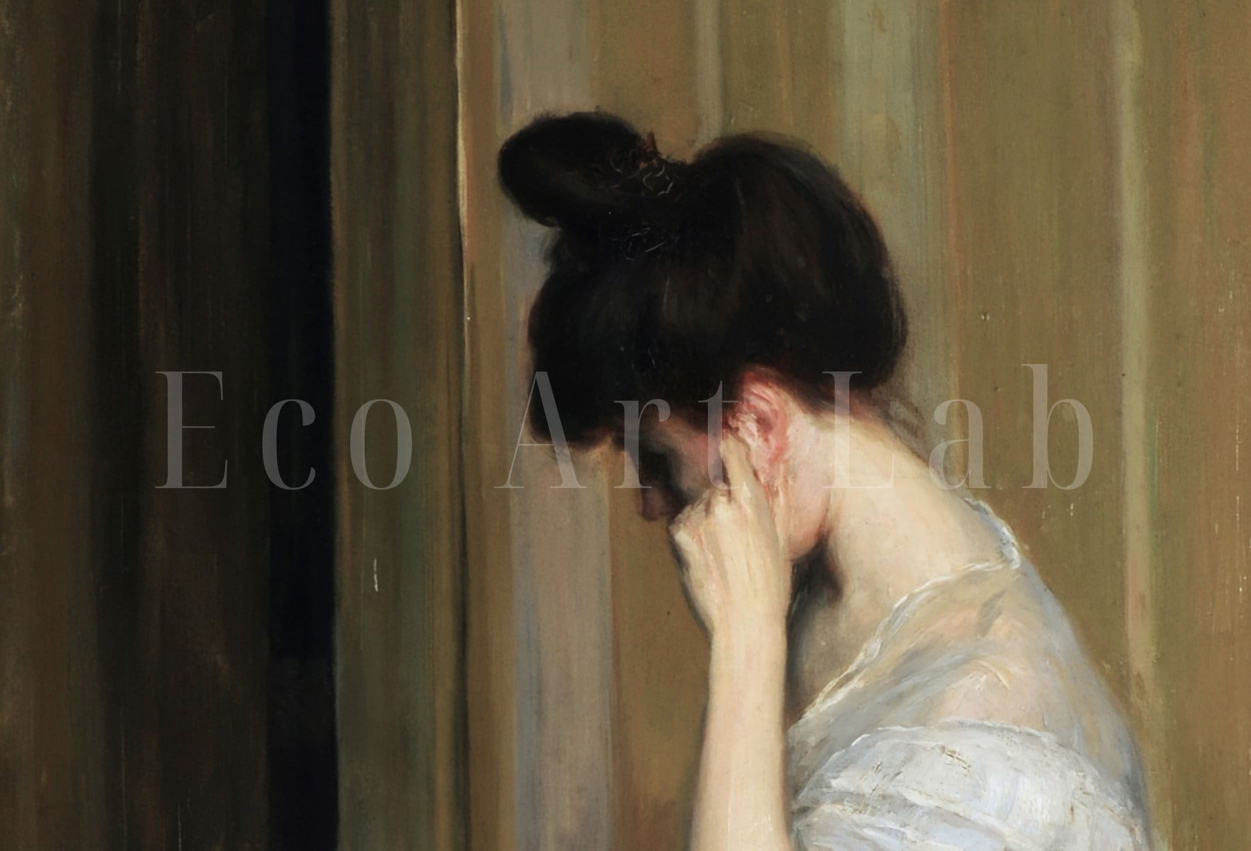 Woman Reading Art Print | Victorian Painting | Moody Portrait Woman Painting | Vintage Dark Academia Digital Printable | Antique Wall Decor