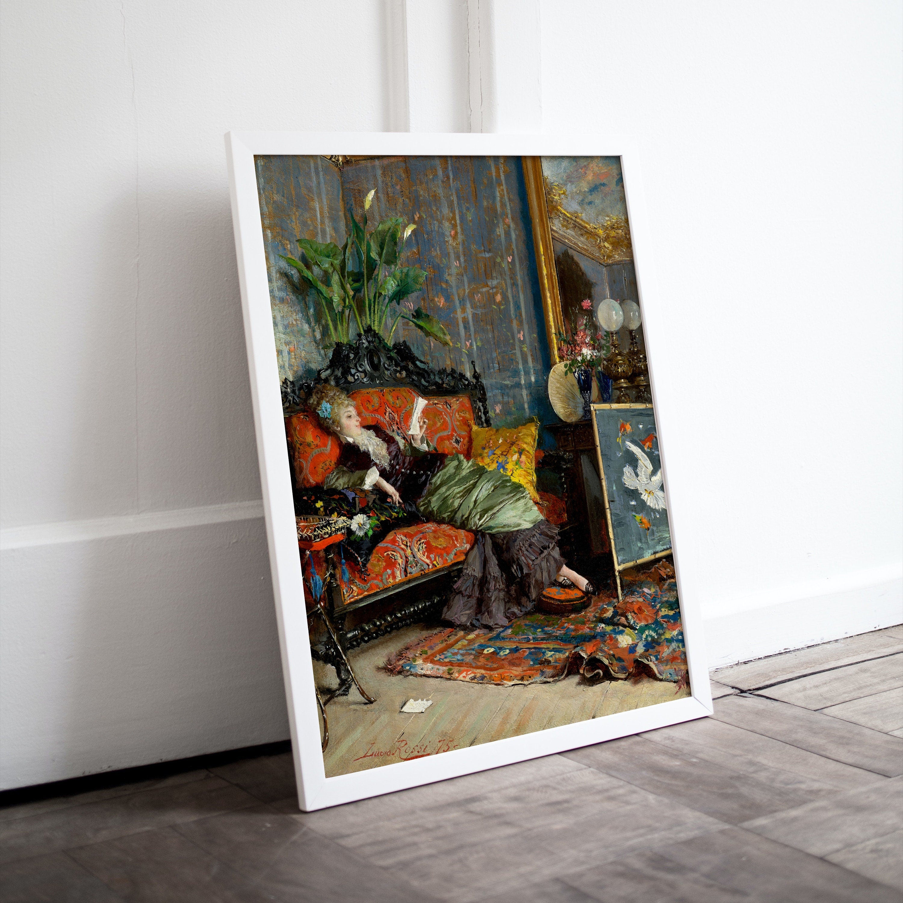 Woman Reading Portrait | Decadent Young Woman | Vintage Wall Art | Printable Art | Vintage Woman Portrait | Victorian Painting