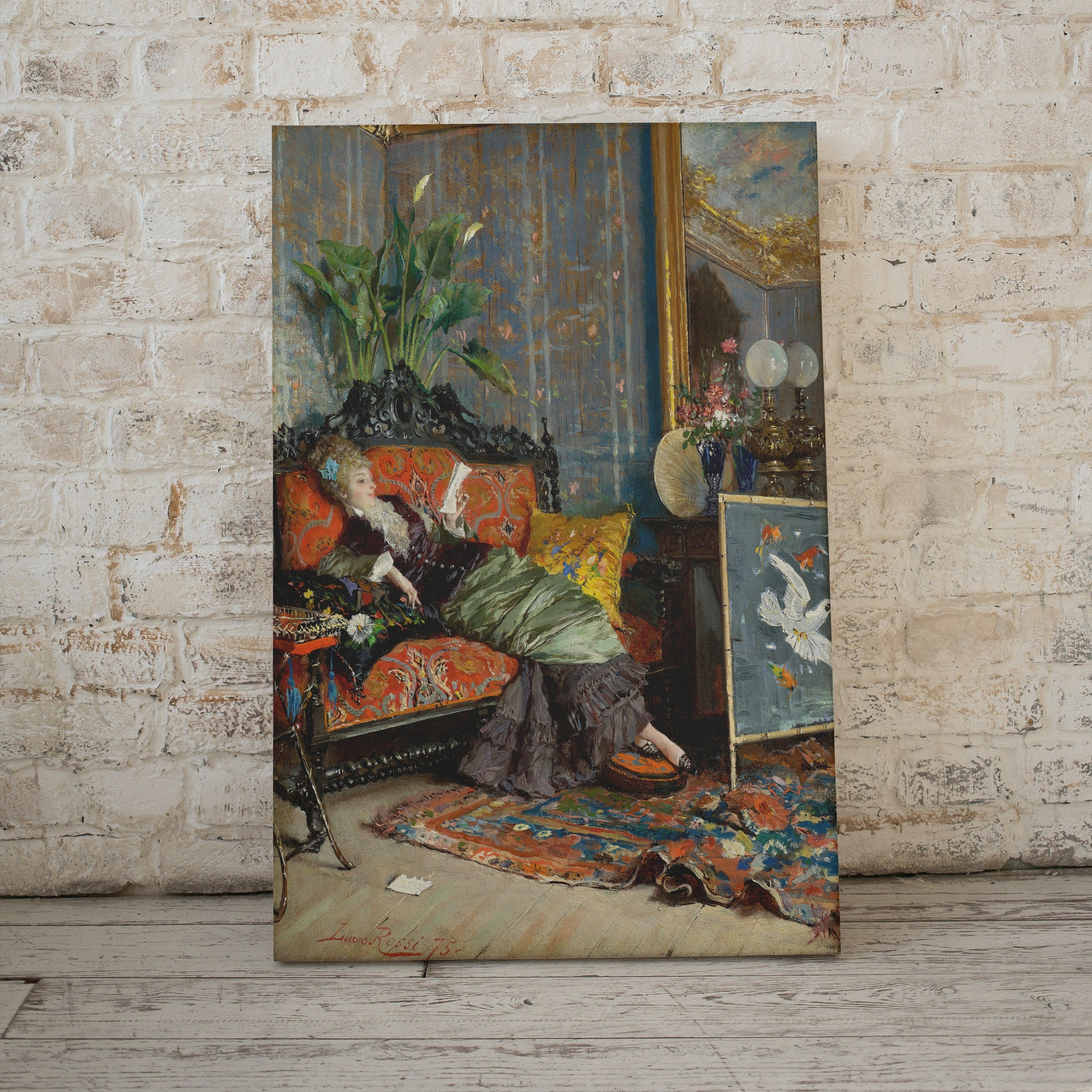 Woman Reading Portrait | Decadent Young Woman | Vintage Wall Art | Printable Art | Vintage Woman Portrait | Victorian Painting