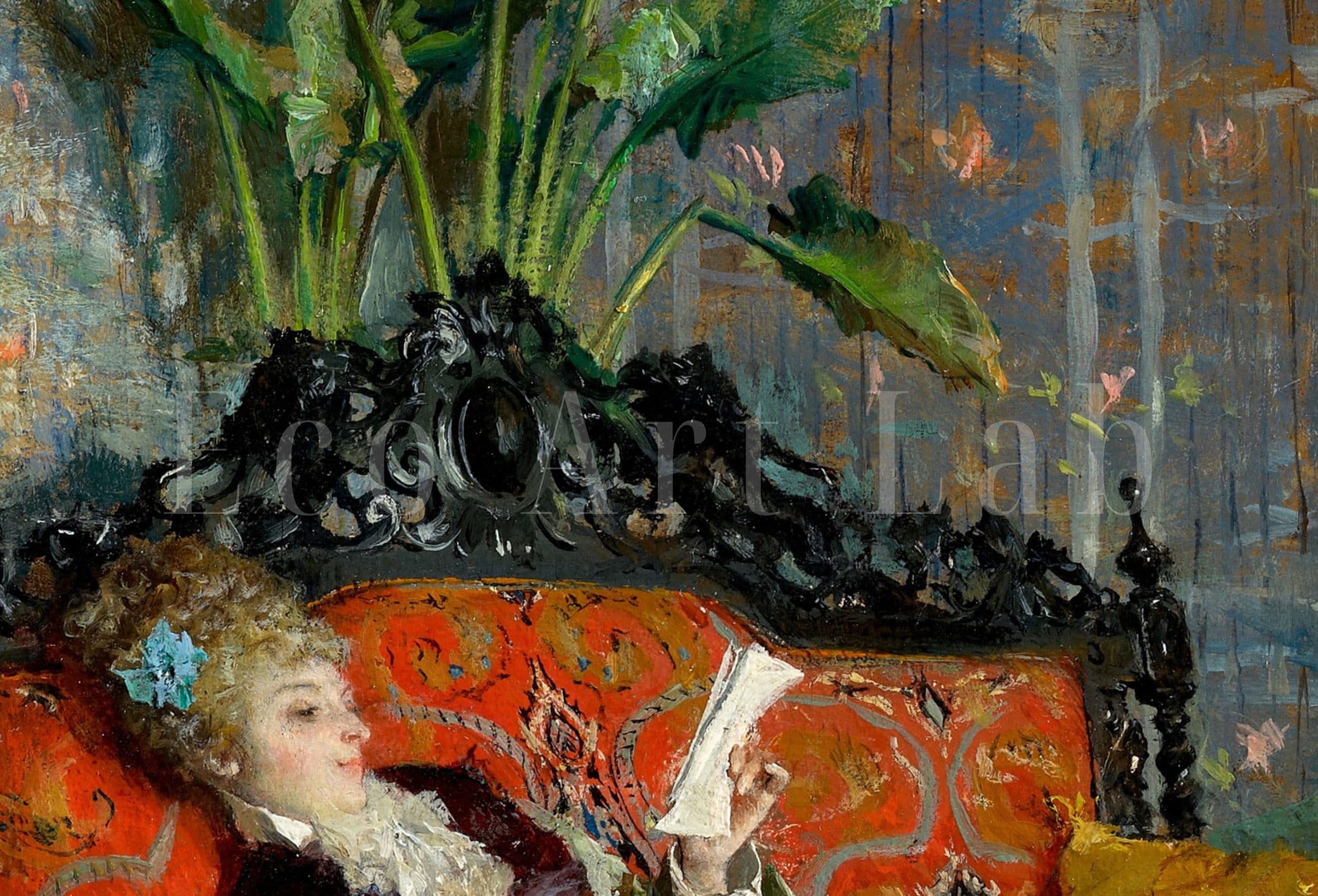 Woman Reading Portrait | Decadent Young Woman | Vintage Wall Art | Printable Art | Vintage Woman Portrait | Victorian Painting
