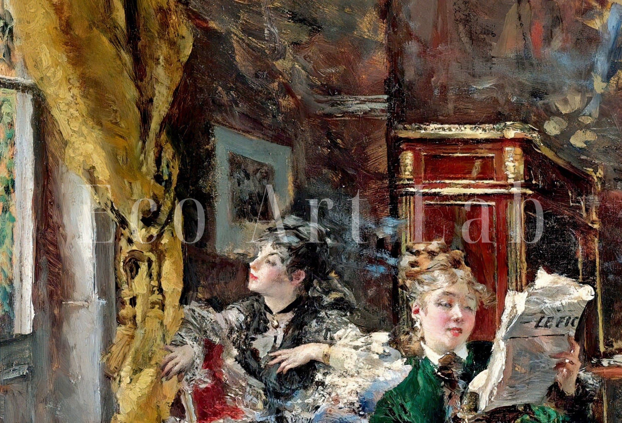 Woman Reading Portrait | Decadent Young Woman | Printable Art | European Vintage Wall Art | Vintage Woman Portrait | Victorian Painting
