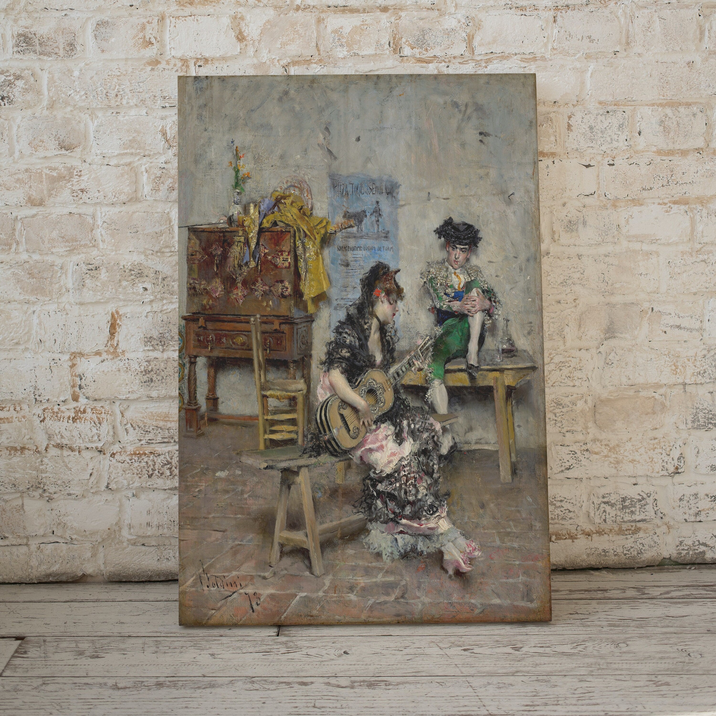 Vintage Oil Painting Printable | Woman Guitarist | Victorian Antique Print | Musician Downloadable | Vintage Woman Playing Guitar Portrait – Printable Wall Art Digital Download – Digital Download