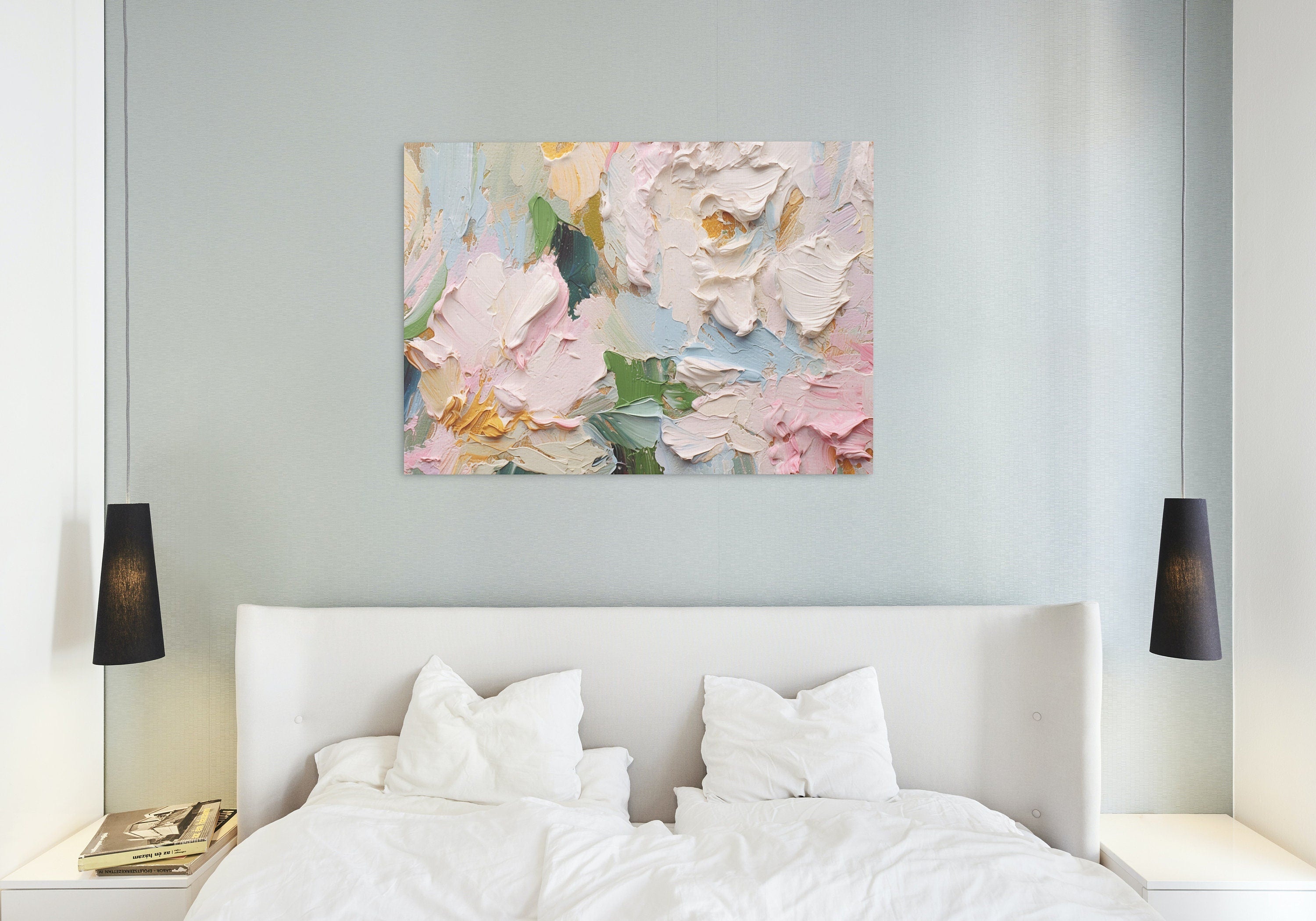 Abstract Flowers Painting | Printable Wall Art | Textured Wall Art | Vibrant Abstract Floral | Heavy Textured Painting | Floral Texture Art