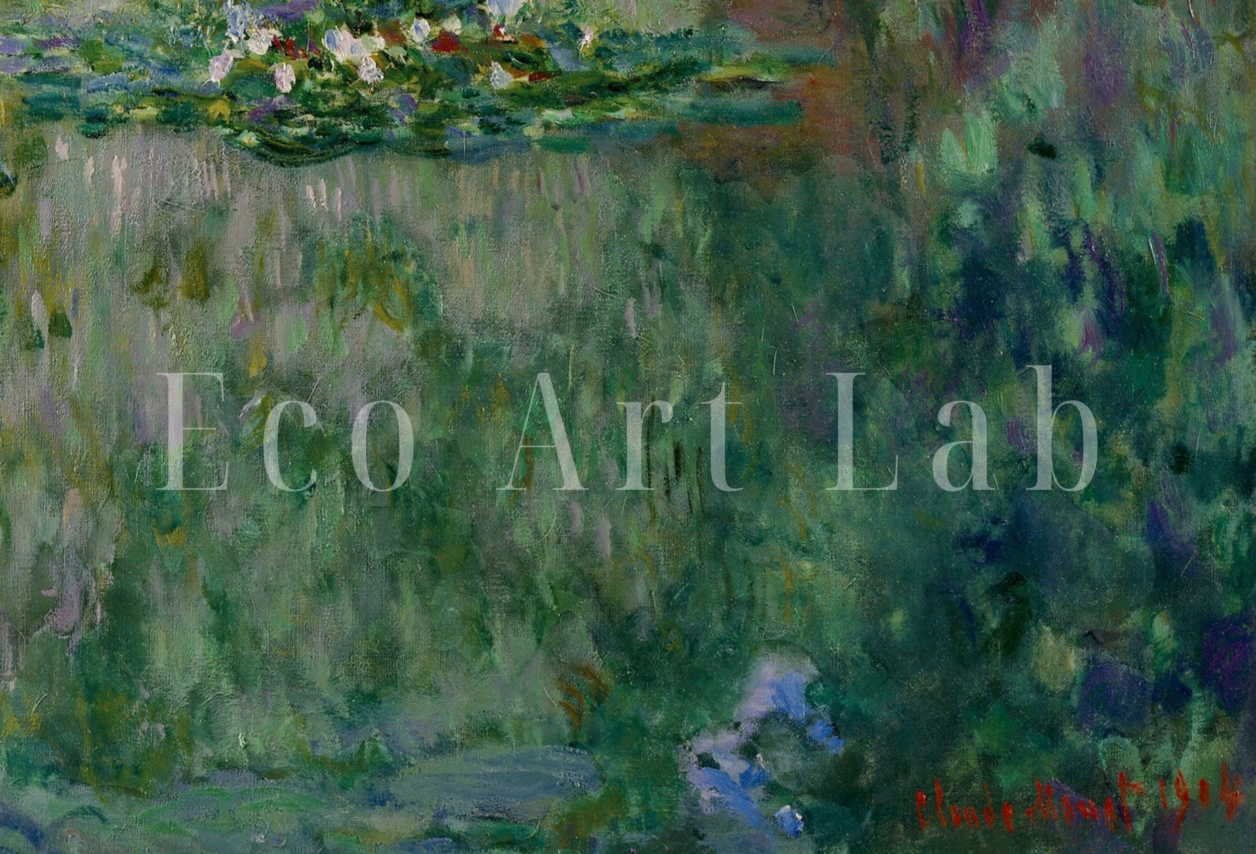 Water Lilies Pond Famous Painting by Claude Monet. Printable Wall Art. Instant Download Vintage Decor. Botanical Print. Vintage Decor
