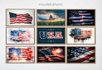 Set of 15 Samsung Frame TV 4K Art. Independence Day 4th of July Decor. Patriotic USA American Flags Art Set. Instant Download Frame TV Art