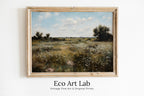 Wildflower Field Printable Art | Landscape Oil Painting | Country Field Wall Art | Vintage Landscape Art Print | Digital Download