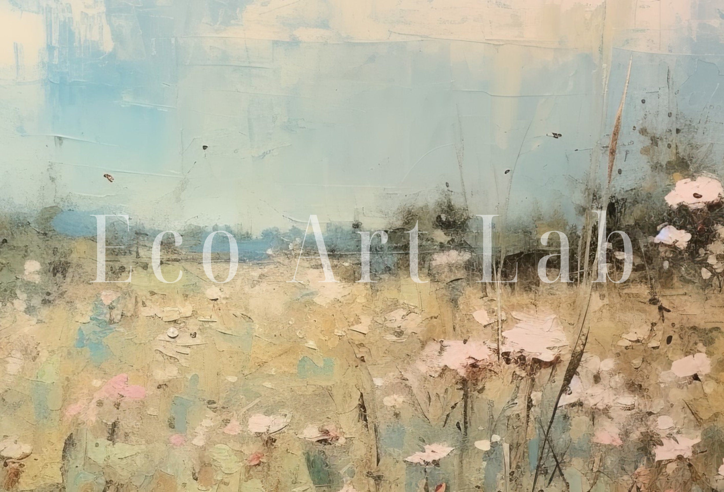 Wildflower Field Printable | Farmhouse Decor | Landscape Painting | Cottagecore Decor | Digital Download
