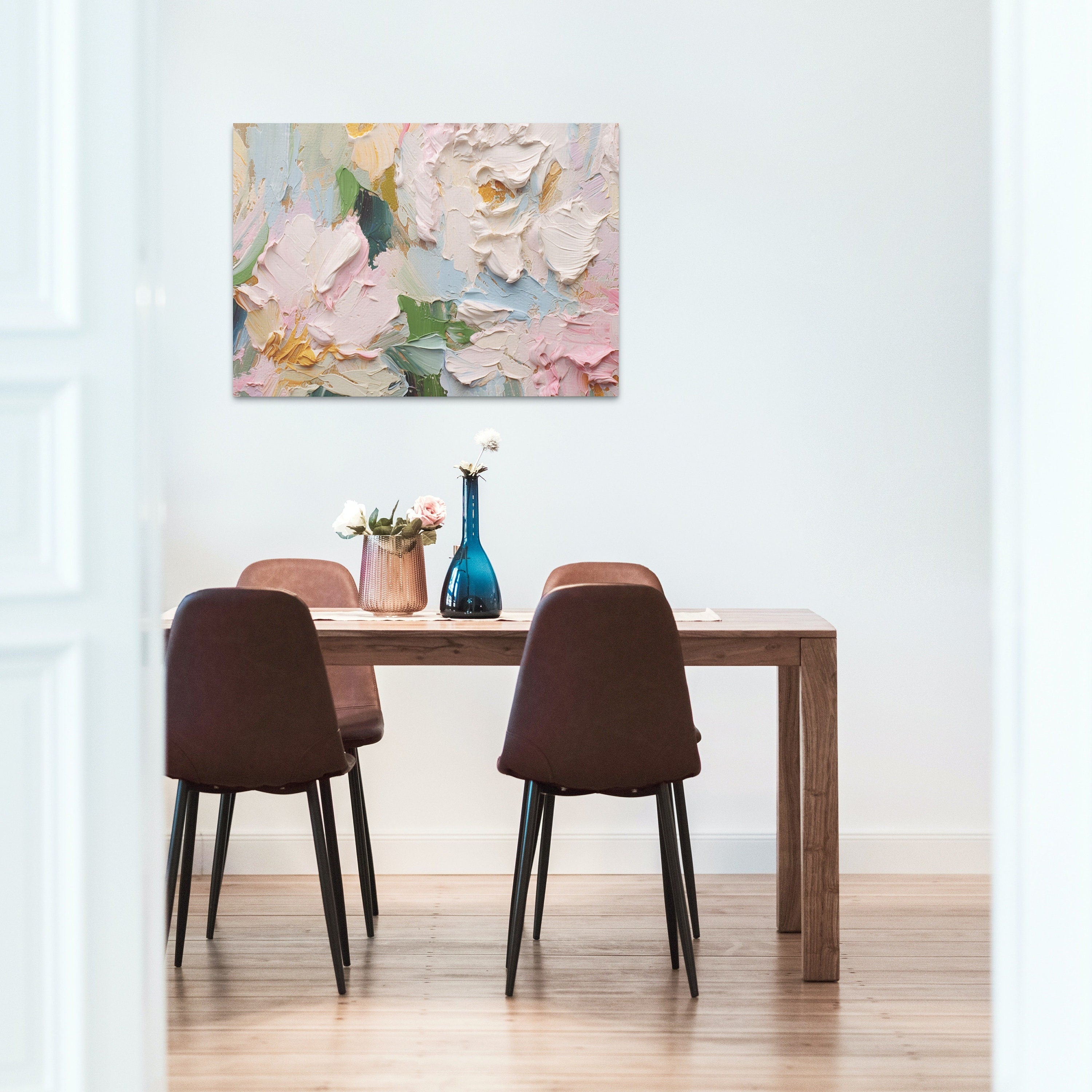 Abstract Flowers Painting | Printable Wall Art | Textured Wall Art | Vibrant Abstract Floral | Heavy Textured Painting | Floral Texture Art