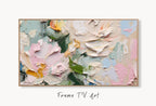 Abstract Samsung Frame TV Art | Textured Wall Art | Vibrant Abstract Floral Art | Art For Frame Tv | Oil Painting | Heavy Textured Painting