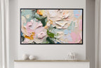 Abstract Samsung Frame TV Art | Textured Wall Art | Vibrant Abstract Floral Art | Art For Frame Tv | Oil Painting | Heavy Textured Painting