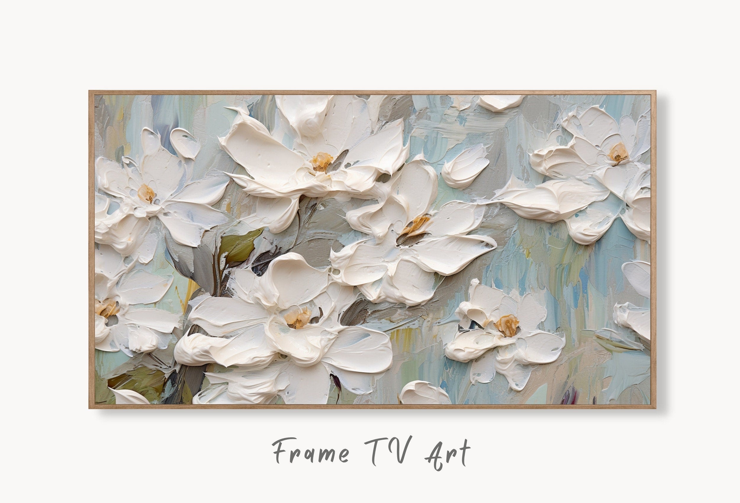 Abstract Samsung Frame TV Art | Vibrant Abstract Floral Art | Textured Wall Art | Oil Painting | Art For Frame Tv | Heavy Textured Painting