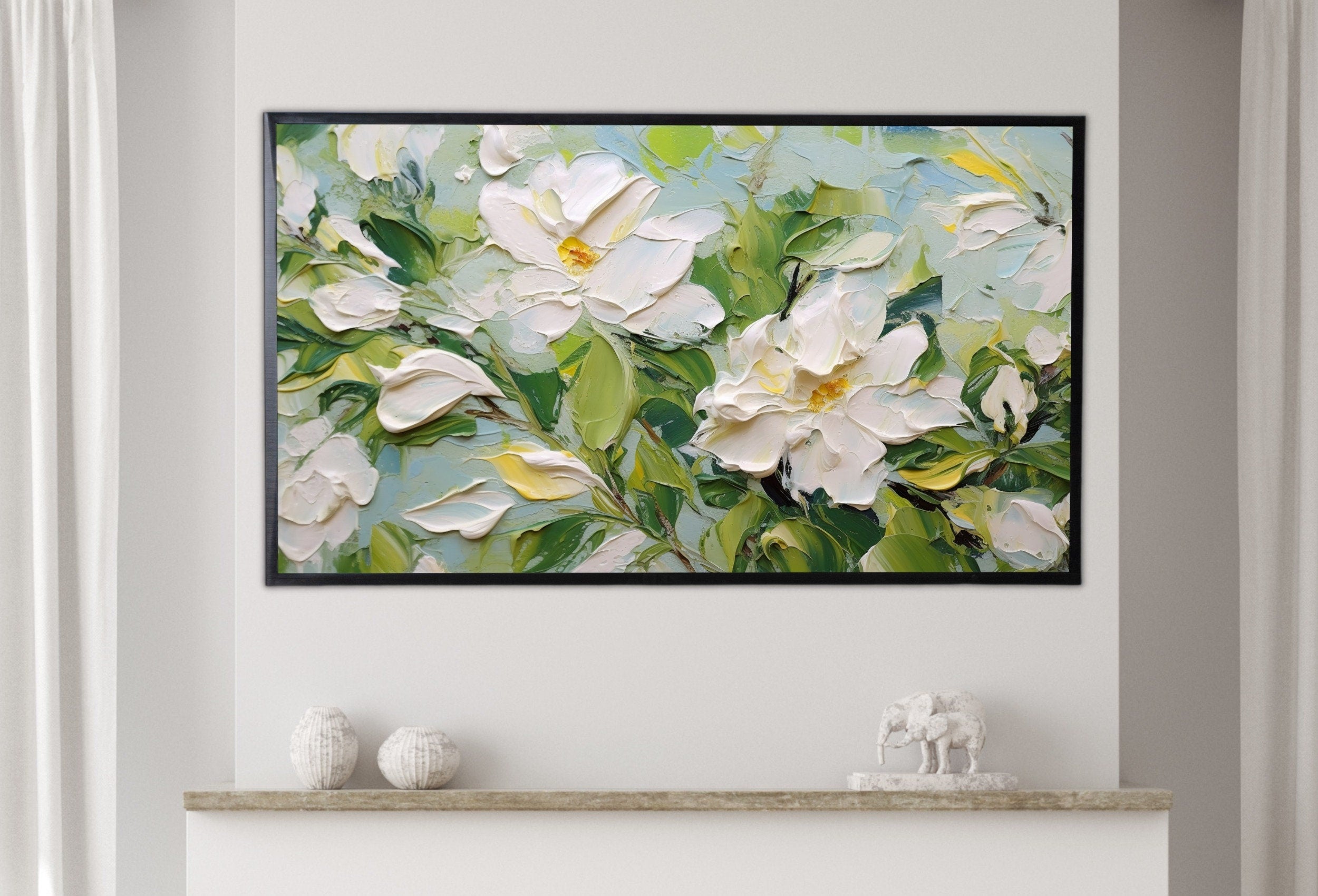 Abstract Samsung Frame TV Art | Textured Wall Art | Oil Painting | Heavy Textured Painting | Vibrant Abstract Floral Art | Art For Frame Tv