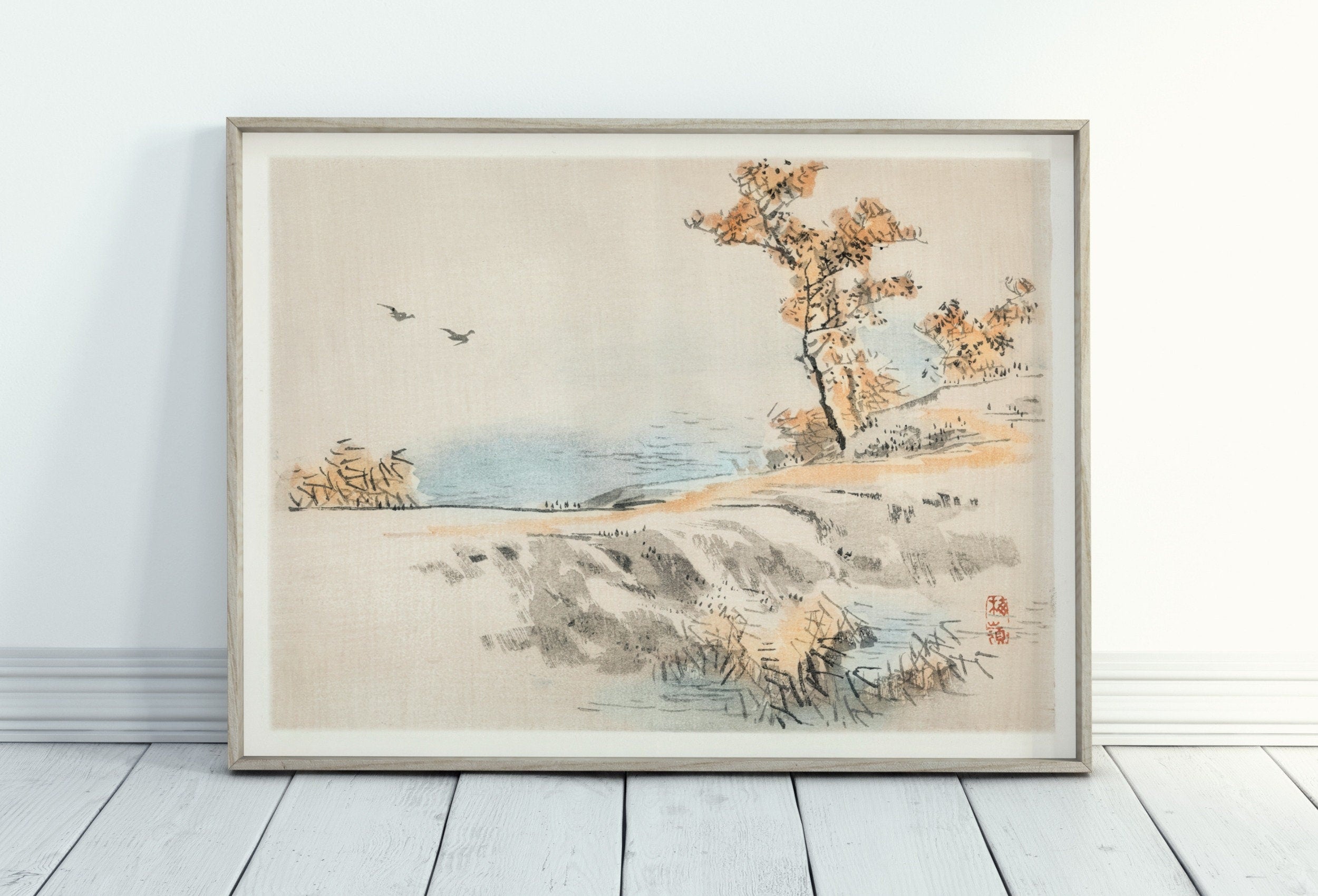 Vintage Minimalist Japanese Painting. Printable Wall Art. Instant Download Antique Landscape Art. 19th Century Japanese Vintage Wall Art – Printable Wall Art Digital Download – Digital Download