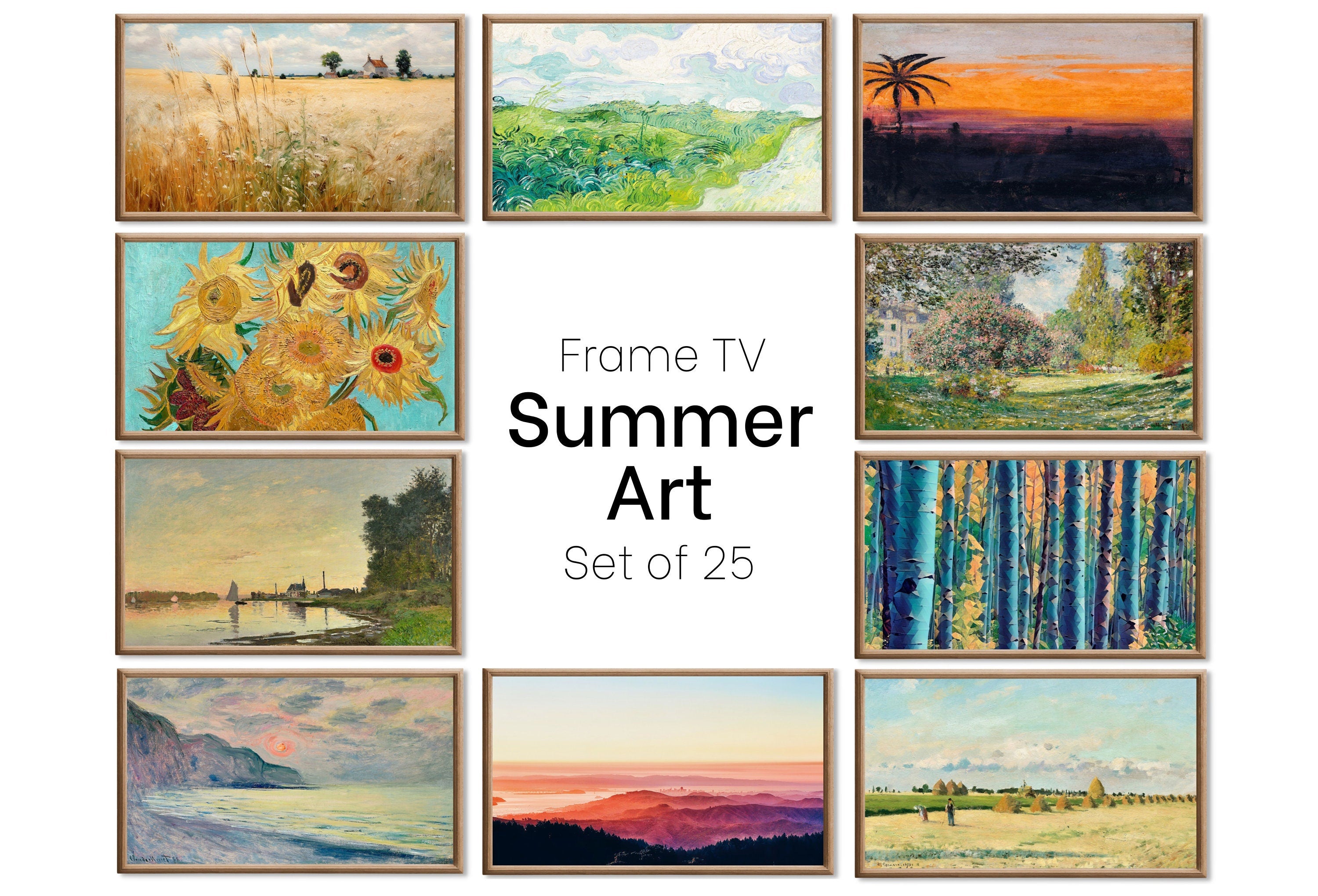 Set of 25 Samsung Frame TV 4K Art. Summer Wall Art Nature Digital Collection. Vintage Summer Decor TV Art Set. Instant Download Frame TV Art