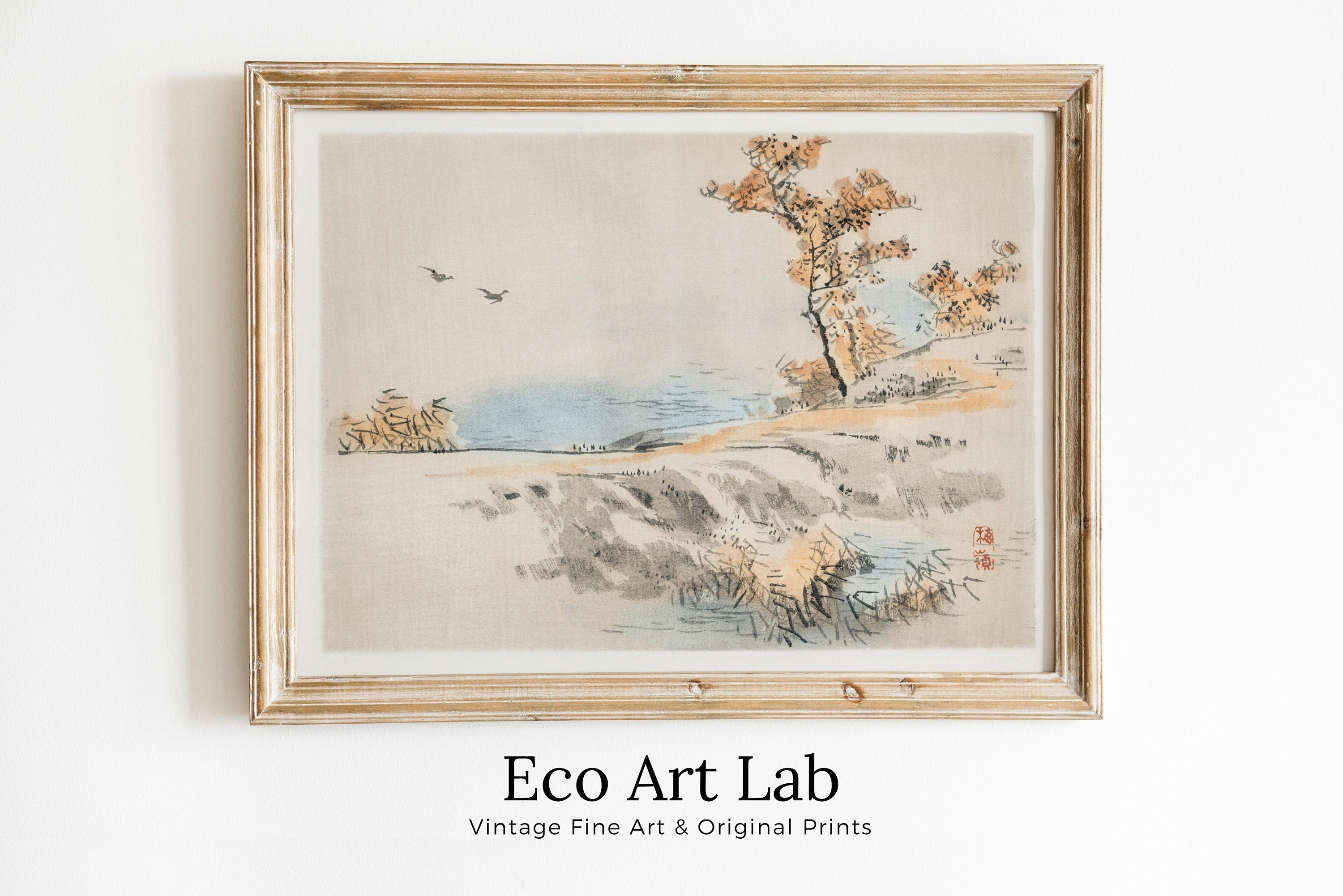 Vintage Minimalist Japanese Painting. Printable Wall Art. Instant Download Antique Landscape Art. 19th Century Japanese Vintage Wall Art – Printable Wall Art Digital Download – Digital Download