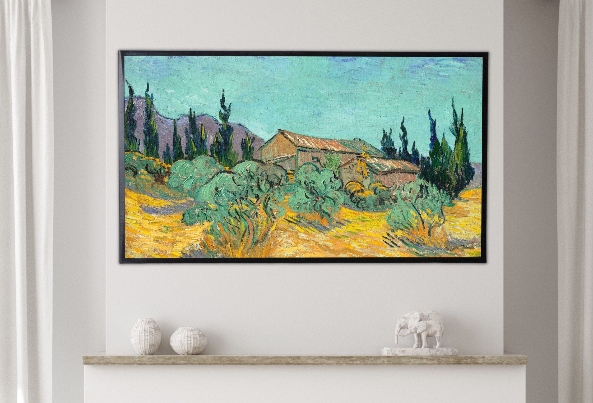 Samsung Frame TV Art 4K Famous Painting by Vincent van Gogh. Instant Download. Trees Landscape Landscape for the Frame TV. Vintage Decor