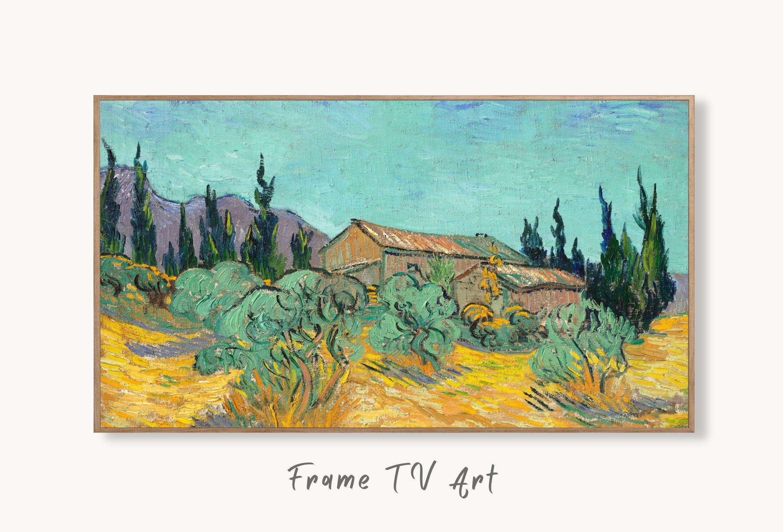 Samsung Frame TV Art 4K Famous Painting by Vincent van Gogh. Instant Download. Trees Landscape Landscape for the Frame TV. Vintage Decor