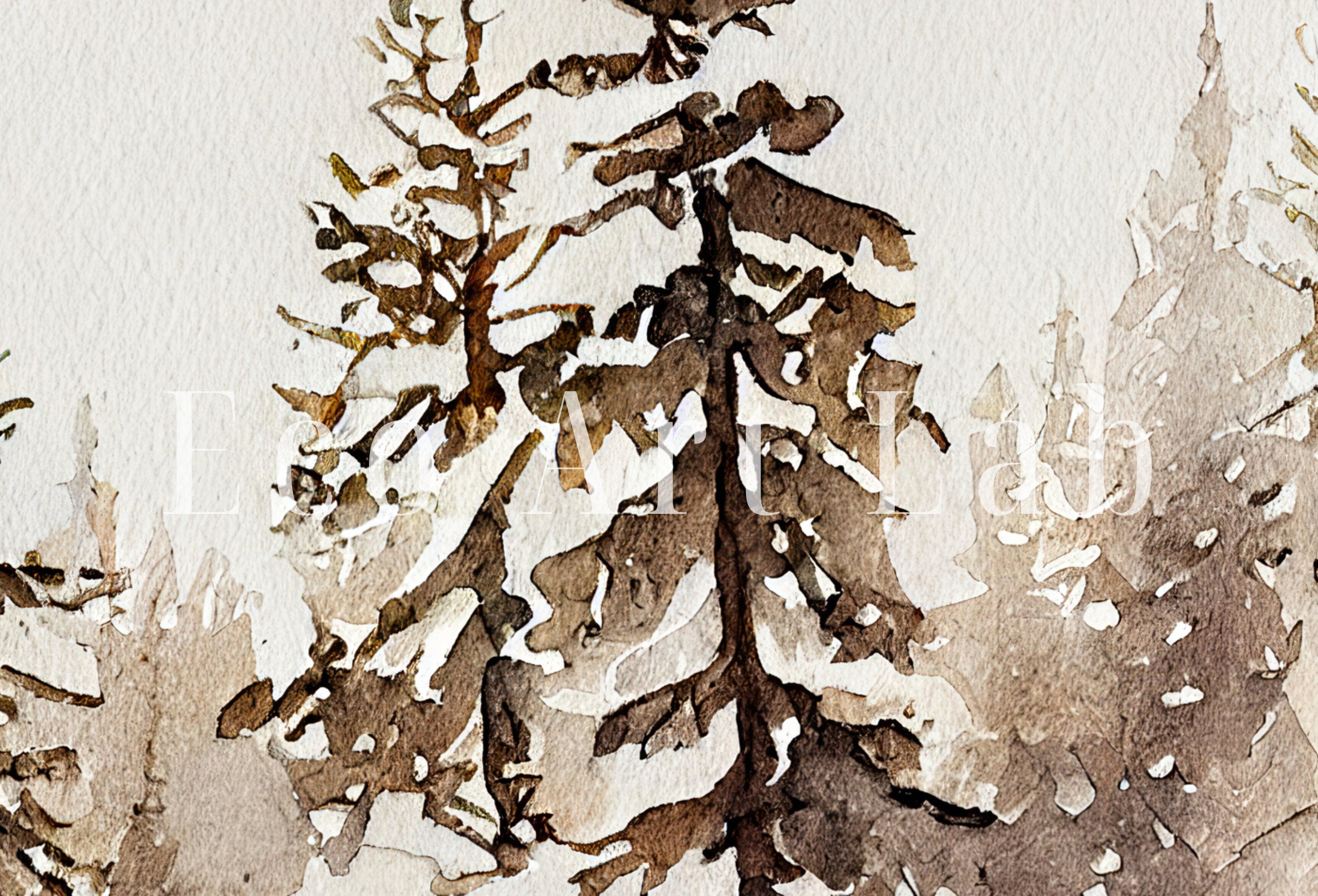Winter Forest Landscape Printable. Set of 3 Prints. Snowy Forest Watercolor Painting. Printable Wall Art. 3 Piece Wall Art. Gallery Wall Set