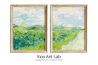 Green Fields by Vincent van Gogh. Set of 2 Prints. Printable Famous Fine Art Prints. Instant Download Vintage Painting. 2 Piece Wall Art