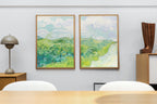 Green Fields by Vincent van Gogh. Set of 2 Prints. Printable Famous Fine Art Prints. Instant Download Vintage Painting. 2 Piece Wall Art
