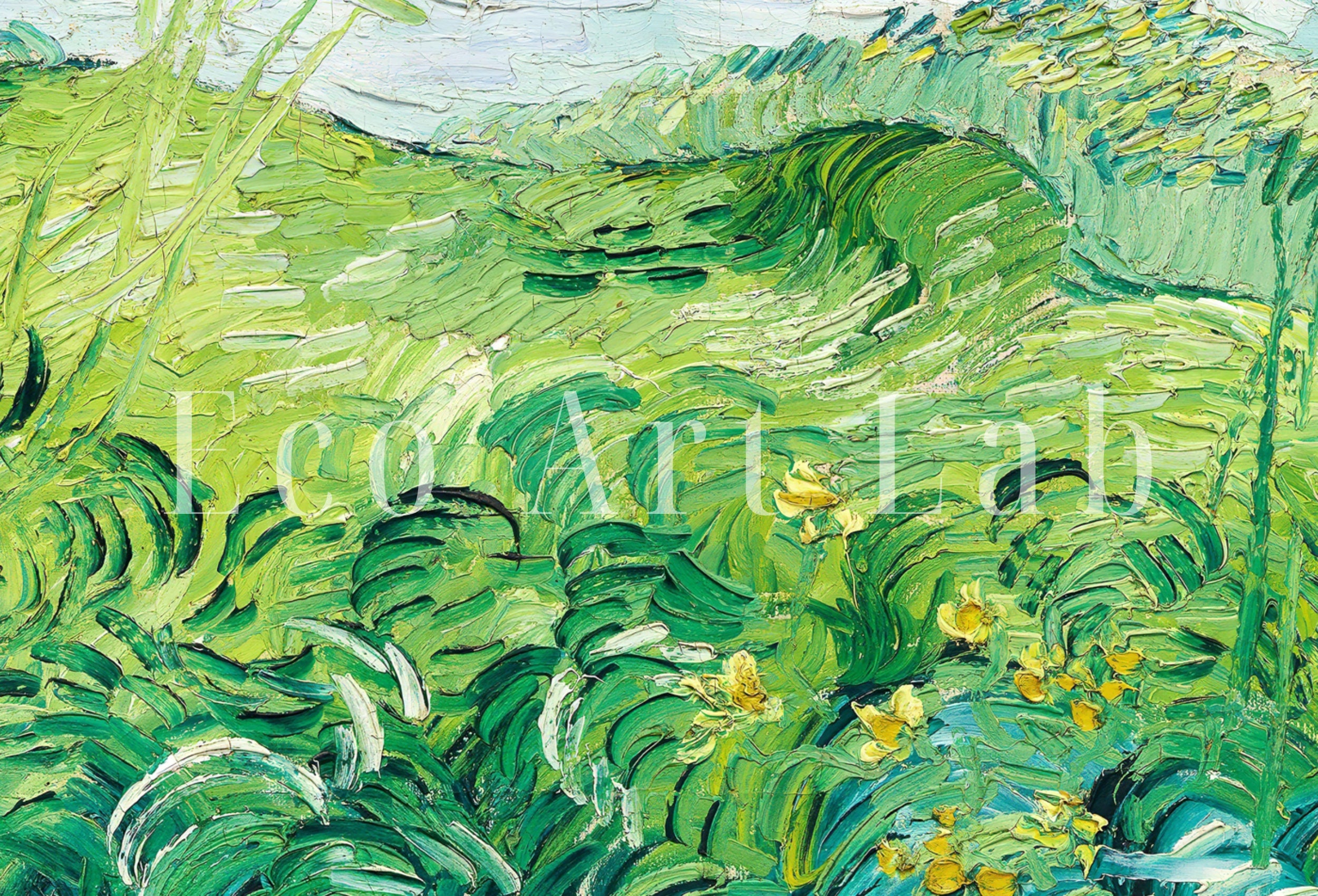 Green Fields by Vincent van Gogh. Set of 2 Prints. Printable Famous Fine Art Prints. Instant Download Vintage Painting. 2 Piece Wall Art