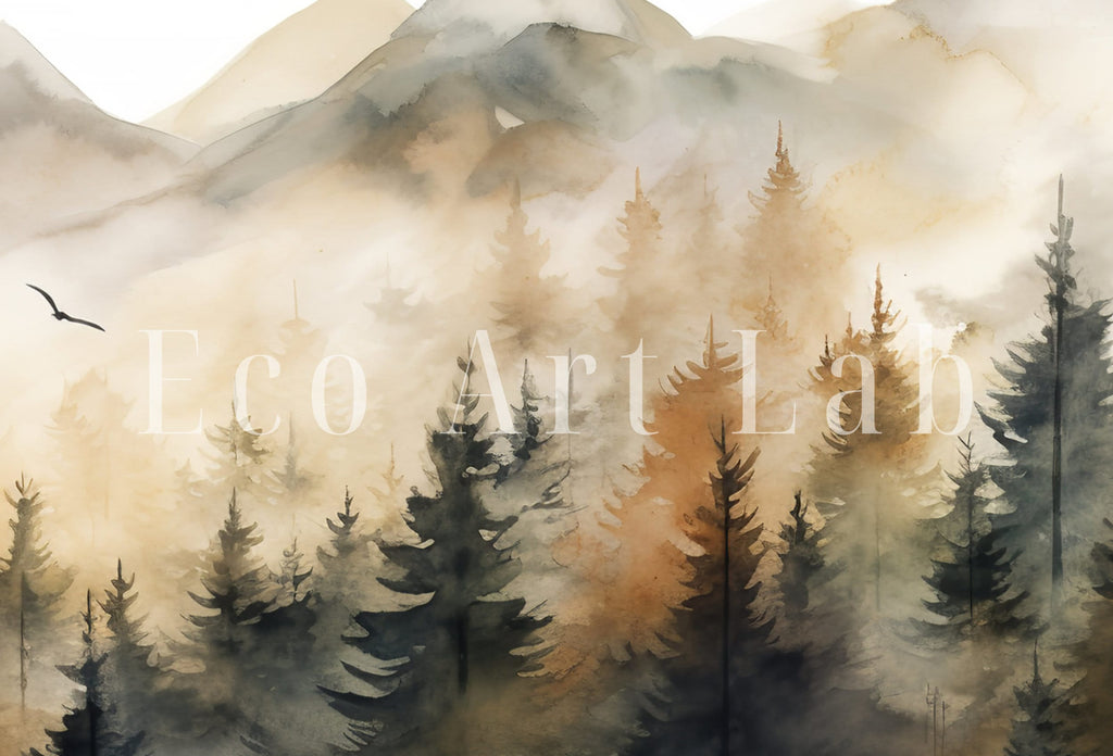 Samsung Frame TV Art 4K Autumn Mountain Forest Landscape Painting. Instant Download. Fall Forest Art for Samsung Frame TV. Art for TV