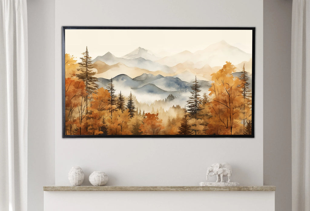 Samsung Frame TV Art 4K Fall Mountain Forest Landscape