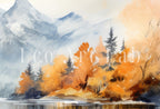 Samsung Frame TV Art 4K Fall Mountain Forest Lake Landscape Painting. Instant Download. Autumn Forest Art for Samsung Frame TV. Art for TV