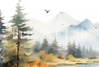 Samsung Frame TV Art 4K Mountain Lake & Forest Fall Landscape Painting. Instant Download Forest Art for Samsung Frame TV. Art for TV