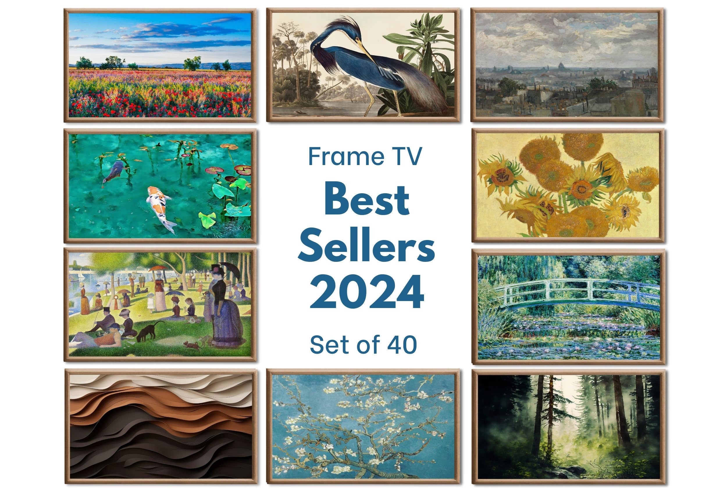 Best Sellers 2024 Frame TV Art Collection. Samsung TV Art Set. Instant Download Wall Decor. Best selling items. Famous Vintage or original