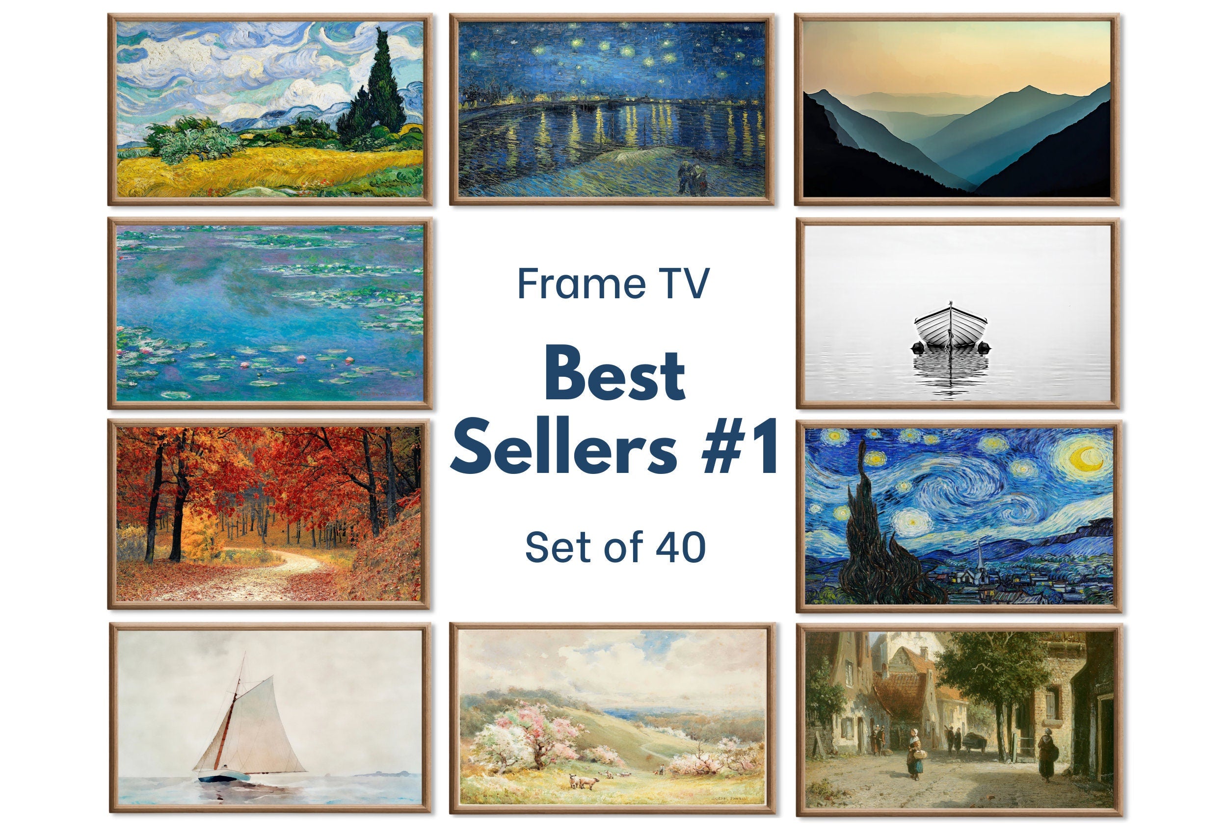 Set of 40 Samsung Frame TV 4K Art. Best Sellers Paintings & Digital Art Ultimate Collection #1. TV Art Set. Instant Download Frame TV Art