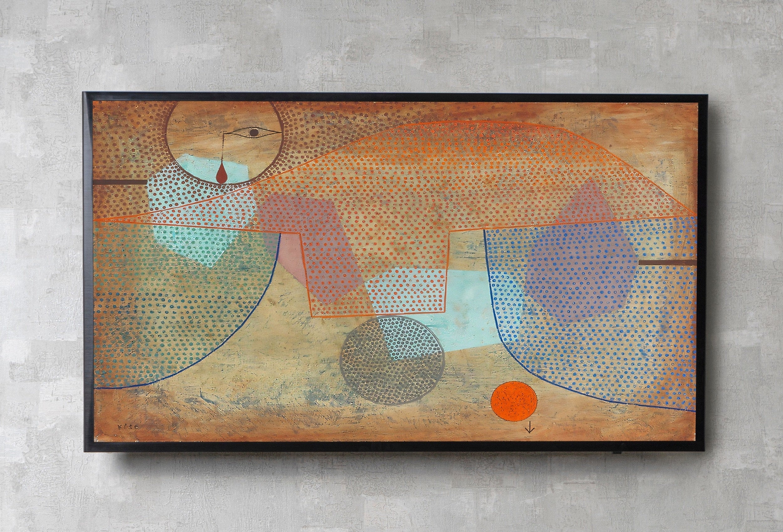 Frame TV Abstract Painting. Paul Klee Bauhaus Minimalist Wall Decor. Colorful Mid Century Modern Wallart