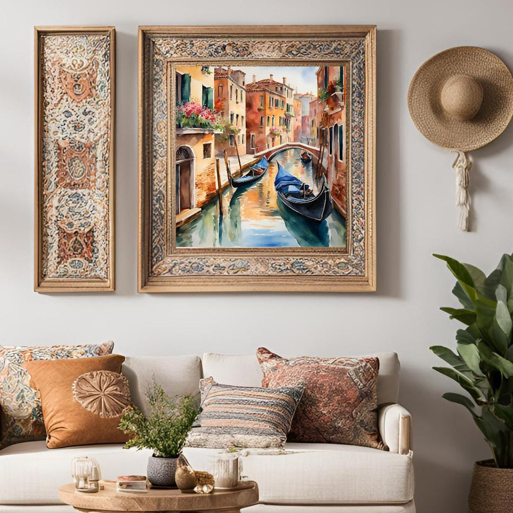 Venice Wall Art I Italy Printable Canal Home Decor I Gondola Painting Digital Download