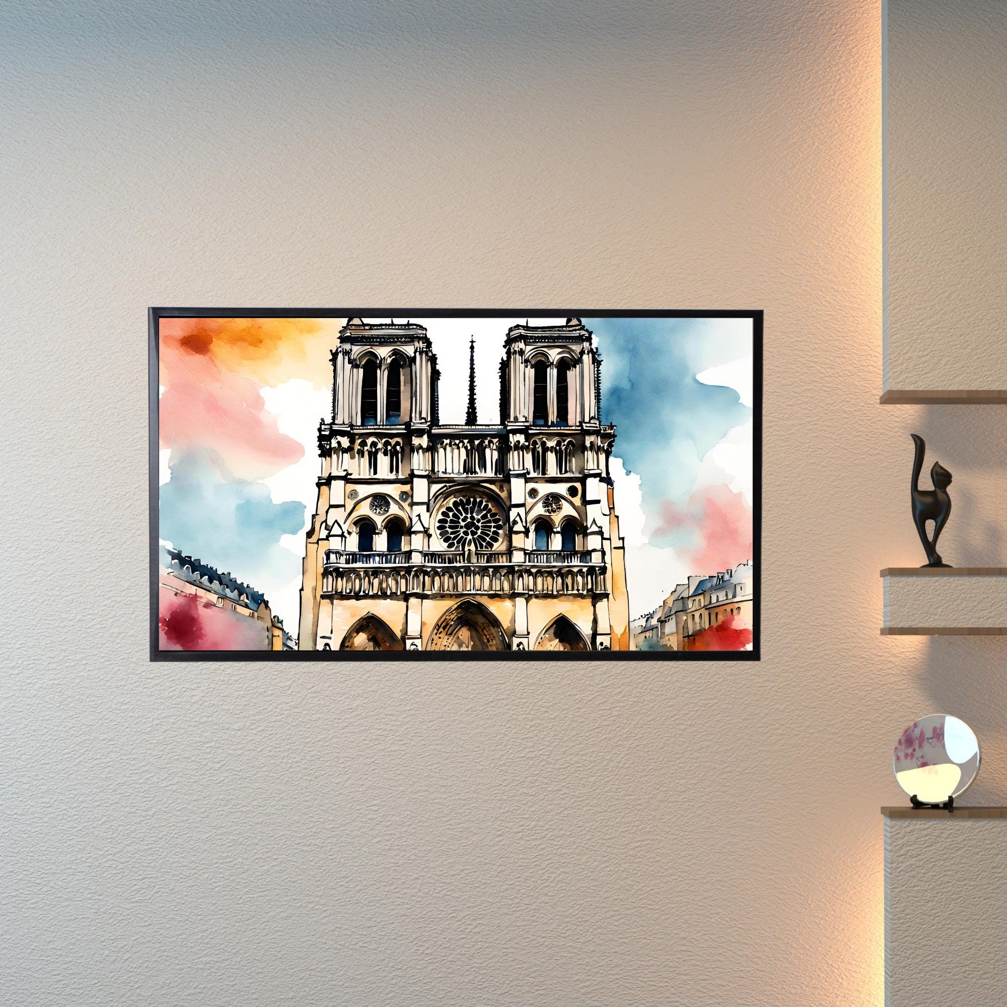 Abstract Notre Dame Art I Trendy Watercolor Decor I Frame TV Art for Samsung Frame TV