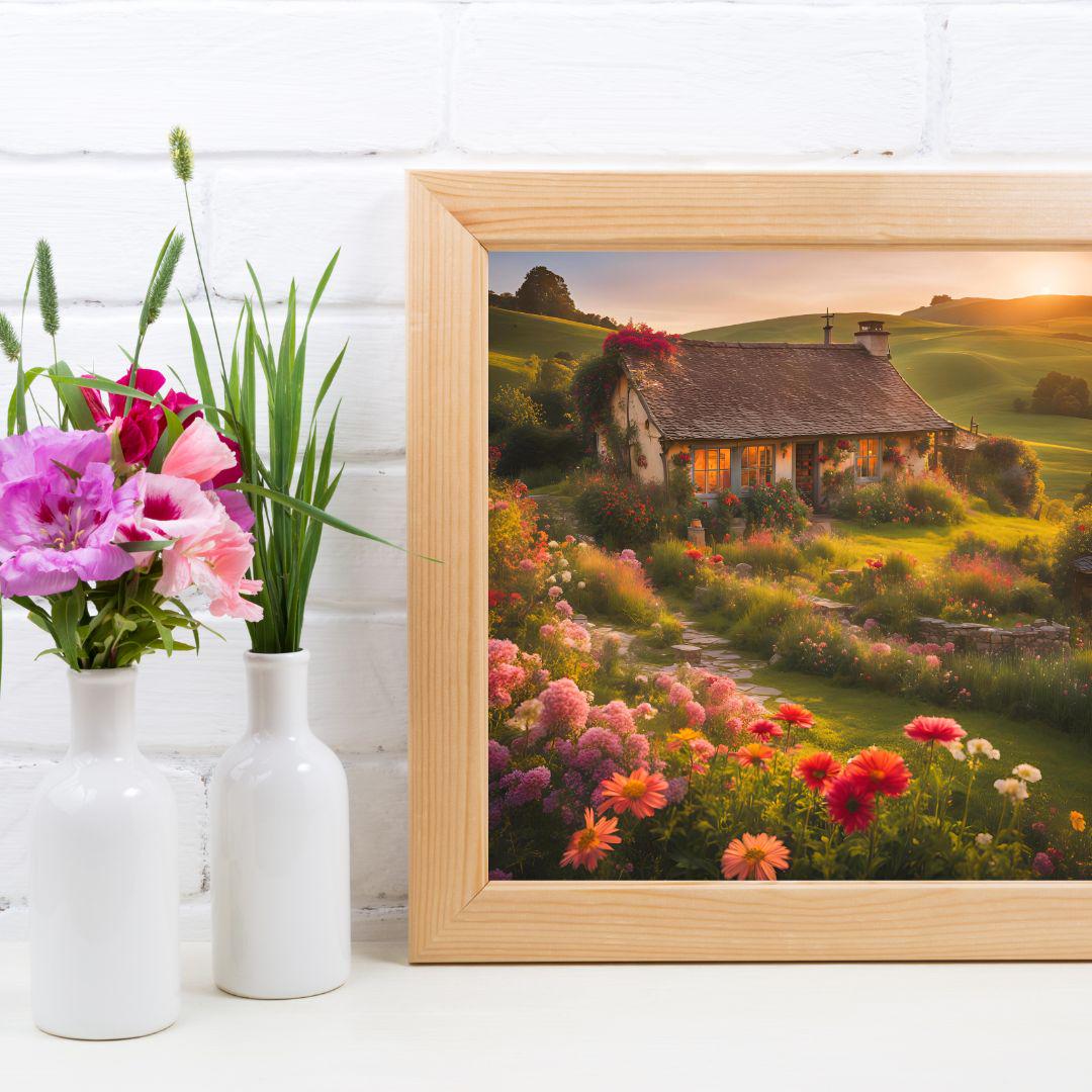 Rustic Wall Art Printable Decor | Garden Home Art Digital Download | Nature Printable Square Print