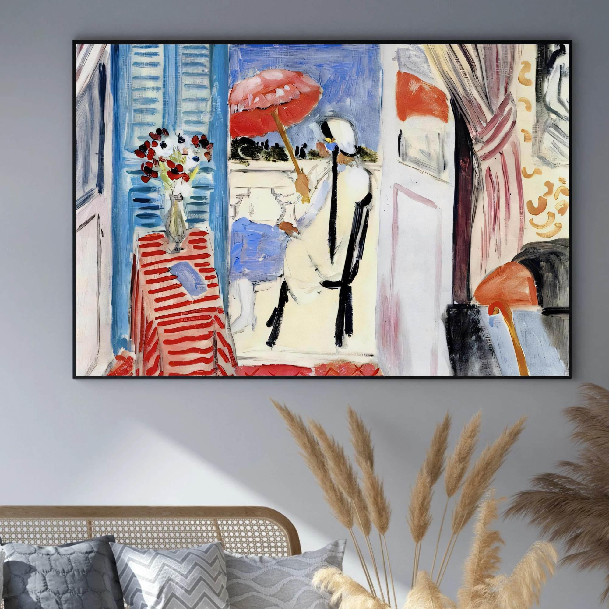 Woman with a Red Umbrella by Henri Matisse. Famous Artwork Painting. High definition Printable Art. Instant Download