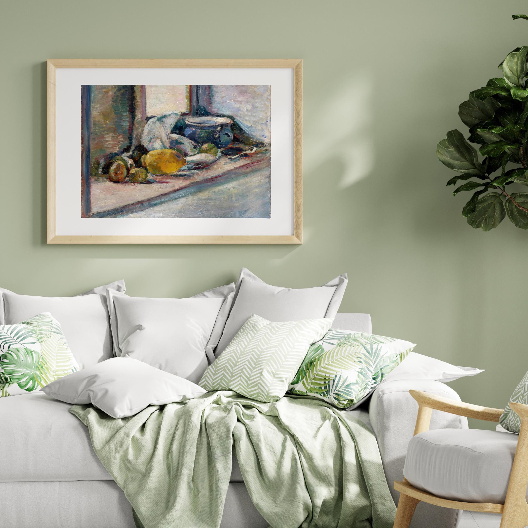 Henri Matisse Famous Artwork Painting. Blue Pot and Lemon Still Life. High definition Printable Art. Instant Download
