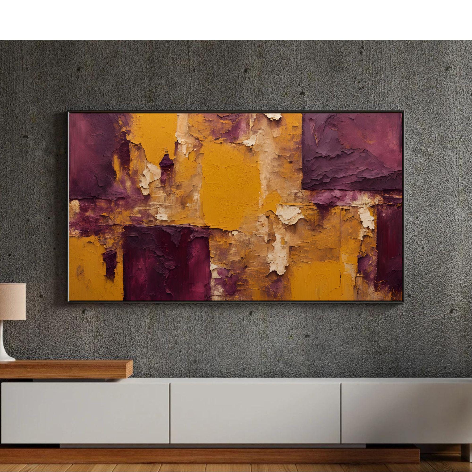 Abstract Textured Painting Modern. Stylish Home Decor 4K. Samsung Frame TV Art Design