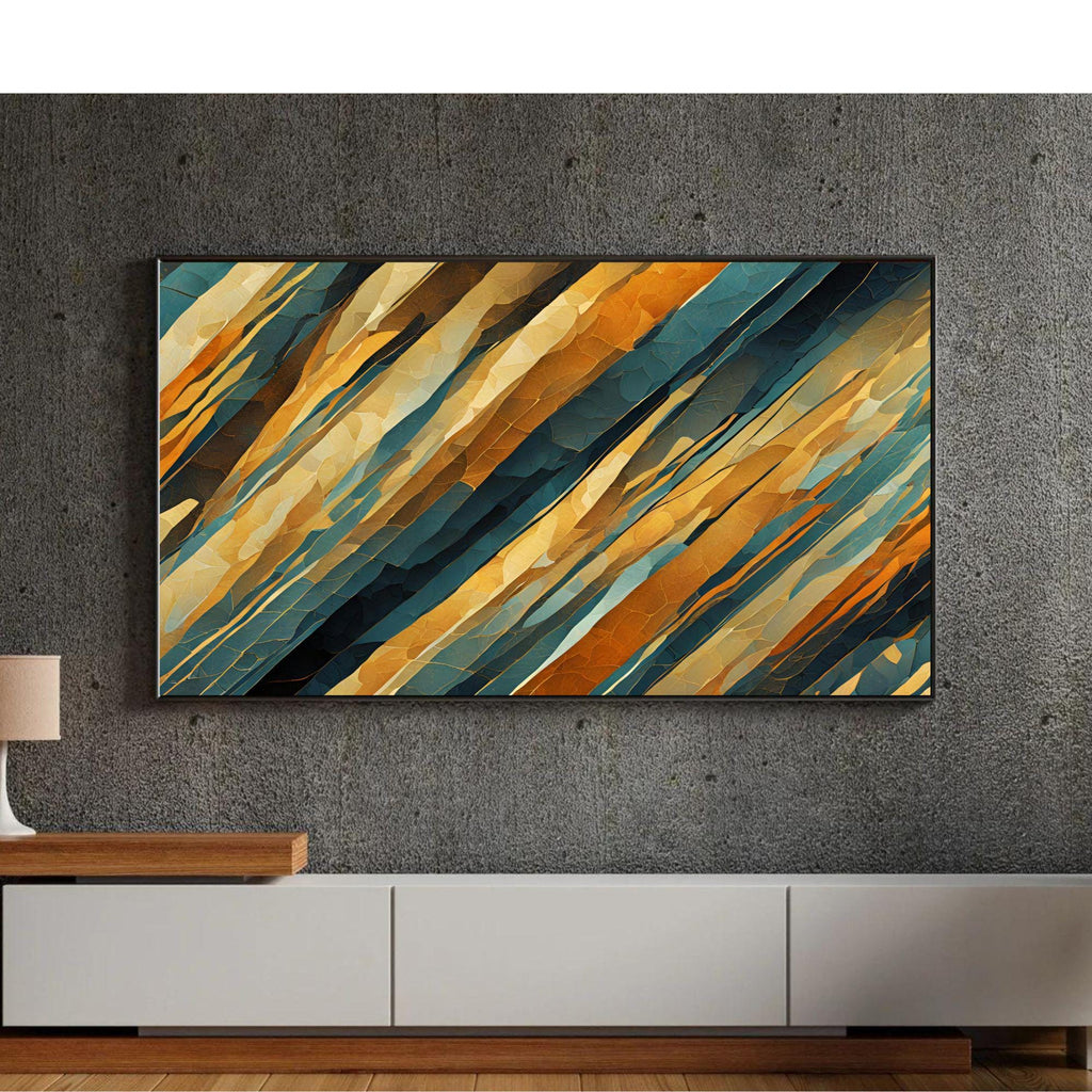 Abstract Layers Art For Frame TV. Modern 4K Decor For Samsung Frame TV. Diagonal Wall Art Digital Image Display