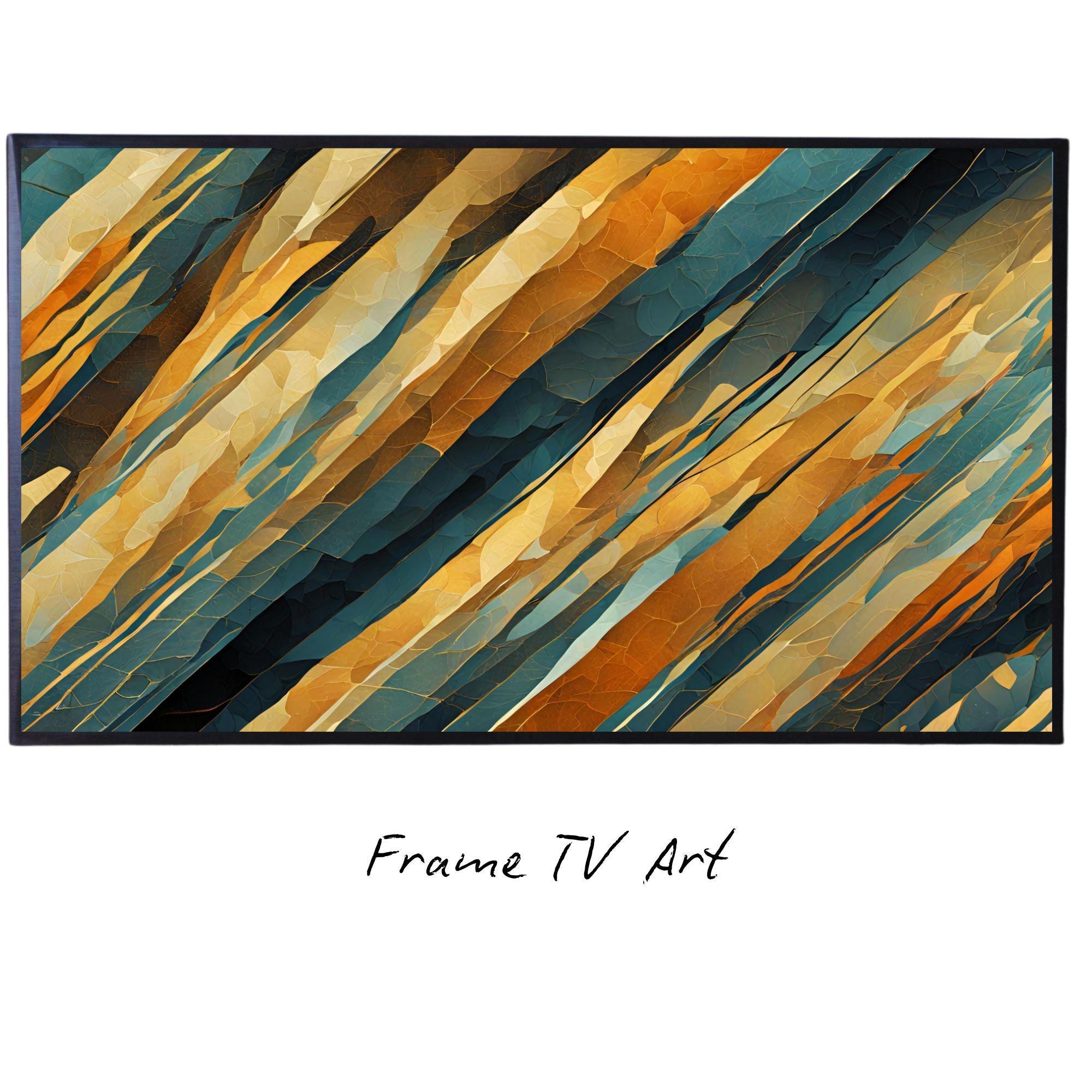 Abstract Layers Art For Frame TV. Modern 4K Decor For Samsung Frame TV. Diagonal Wall Art Digital Image Display