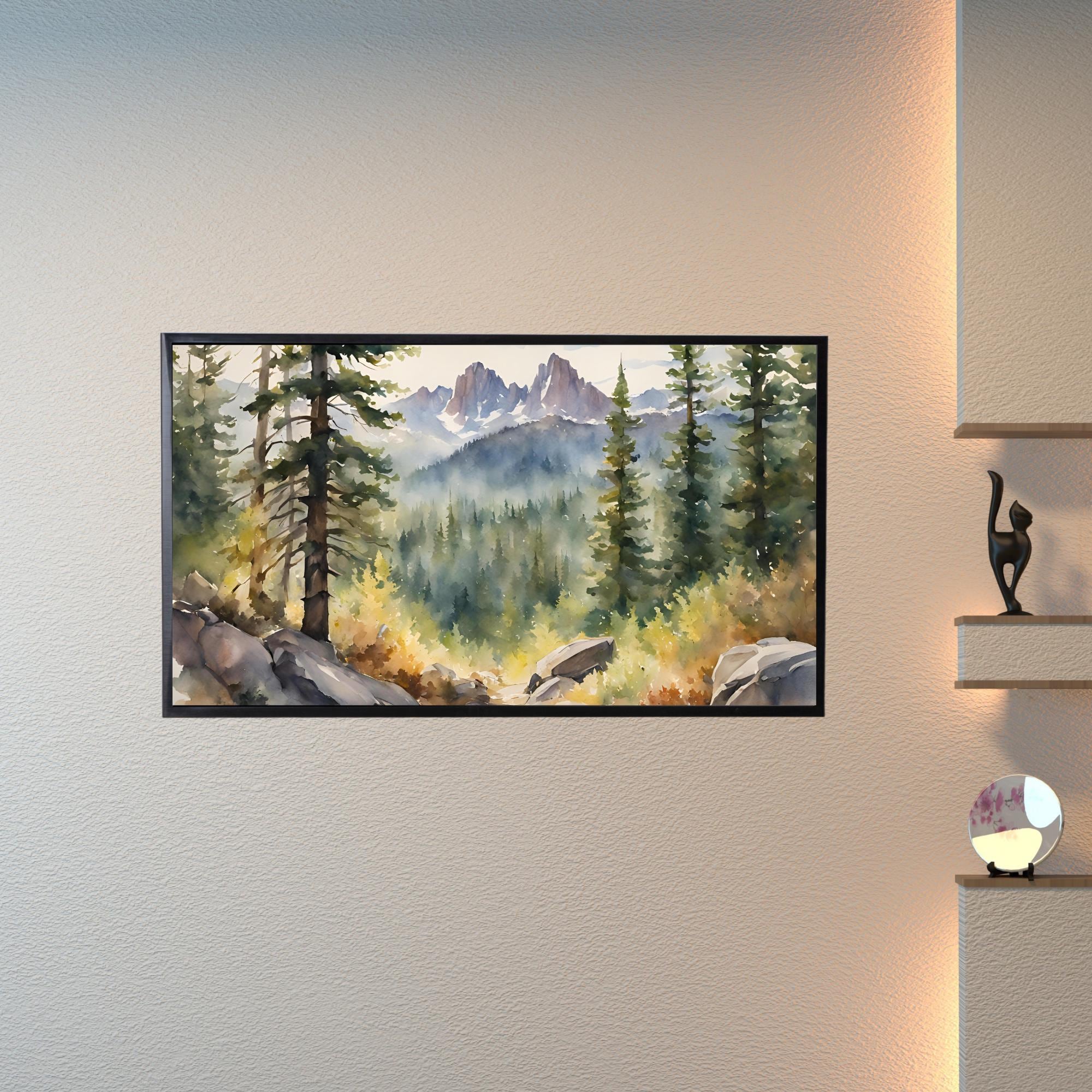 4K Nature Scene Frame TV Art. Forest Wall Decor for Samsung Frame TV. Mountain Landscape Decor for Stunning Home Display.