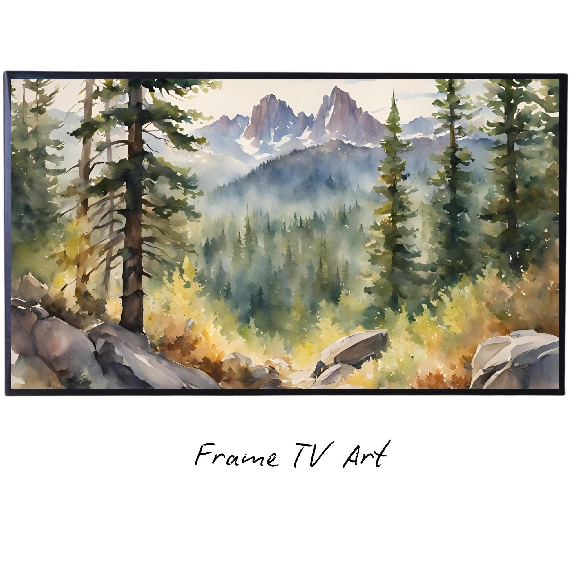 4K Nature Scene Frame TV Art. Forest Wall Decor for Samsung Frame TV. Mountain Landscape Decor for Stunning Home Display.