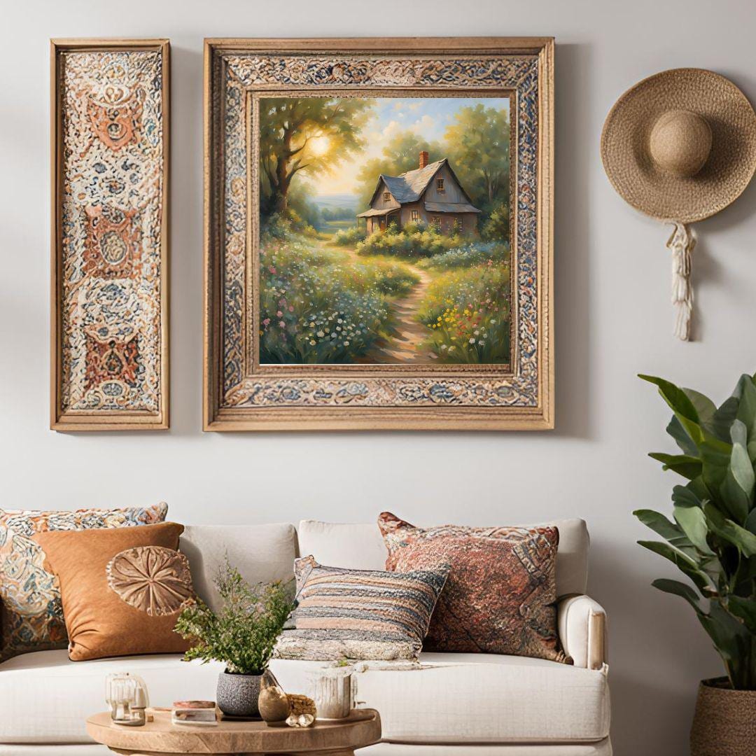 Rustic Wall Art Printable I Cabin Decor for Home I Wildflowers Square Art Design
