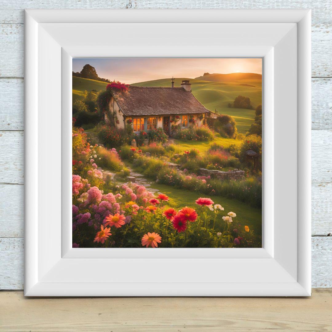 Rustic Wall Art Printable Decor | Garden Home Art Digital Download | Nature Printable Square Print